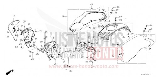 SHROUD/TANK COVER CBF300NAN de 2022